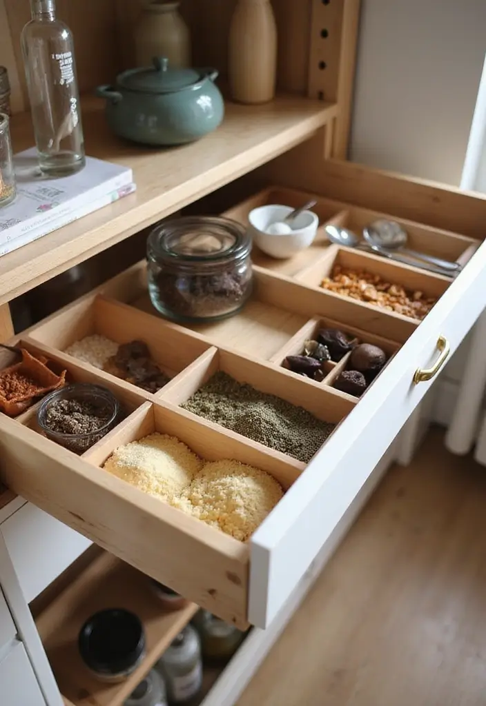 26 Scandinavian Pantry Ideas for Organized Minimal Living 6 26 Scandinavian Pantry Ideas for Organized Minimal Living - 6. Functional Drawer Dividers