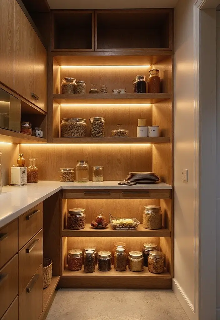 26 Scandinavian Pantry Ideas for Organized Minimal Living 9 26 Scandinavian Pantry Ideas for Organized Minimal Living - 9. Integrated Lighting Solutions