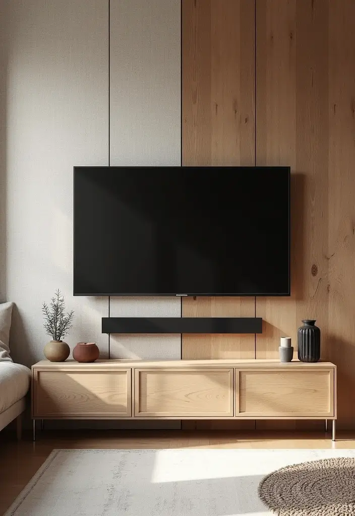 26 Scandinavian TV Wall Designs That Transform Your Space 10 26 Scandinavian TV Wall Designs That Transform Your Space - 10. Textured Wall Panels