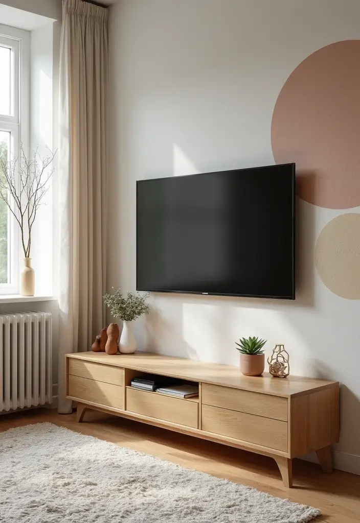 26 Scandinavian TV Wall Designs That Transform Your Space 20 26 Scandinavian TV Wall Designs That Transform Your Space - 20. Nature-Inspired Designs