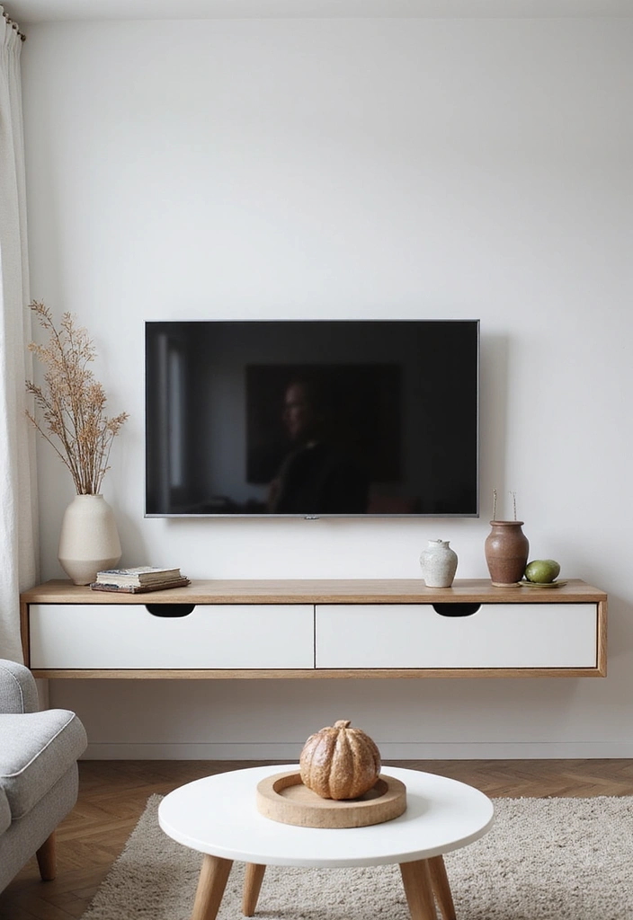 26 Scandinavian TV Wall Designs That Transform Your Space 8 26 Scandinavian TV Wall Designs That Transform Your Space - 8. Floating Units