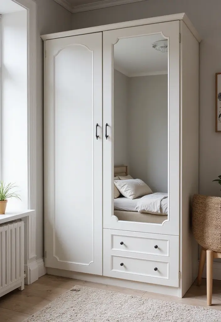 26 Scandinavian Wardrobe Designs That Maximize Functionality 15 26 Scandinavian Wardrobe Designs That Maximize Functionality - 15. Wardrobes with Built-in Mirrors