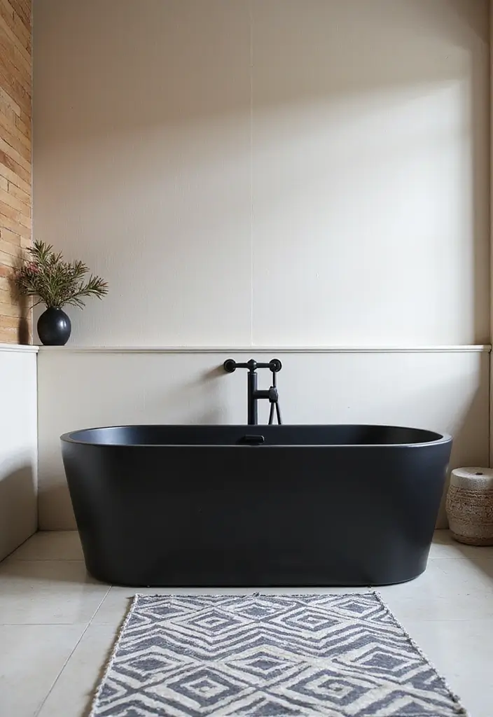 27 Dark Scandinavian Bathroom Ideas for a Bold Nordic Touch 2 27 Dark Scandinavian Bathroom Ideas for a Bold Nordic Touch - 2. Black Freestanding Bathtubs as a Focal Point