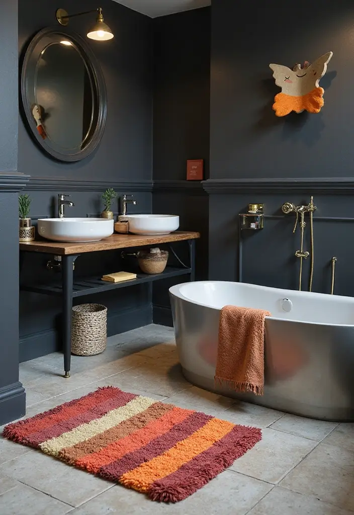 27 Dark Scandinavian Bathroom Ideas for a Bold Nordic Touch 21 27 Dark Scandinavian Bathroom Ideas for a Bold Nordic Touch - 21. Playful Elements for a Fun Twist