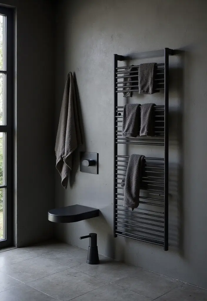 27 Dark Scandinavian Bathroom Ideas for a Bold Nordic Touch 22 27 Dark Scandinavian Bathroom Ideas for a Bold Nordic Touch - 22. Elegant Accessories with a Dark Finish