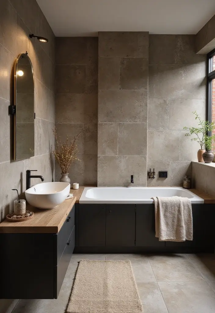 27 Dark Scandinavian Bathroom Ideas for a Bold Nordic Touch 23 27 Dark Scandinavian Bathroom Ideas for a Bold Nordic Touch - 23. Warm Neutrals to Balance Darkness