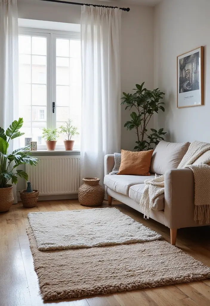 27 Scandinavian Apartment Ideas for Small but Stylish Spaces 22 27 Scandinavian Apartment Ideas for Small but Stylish Spaces - 22. Rug Layering