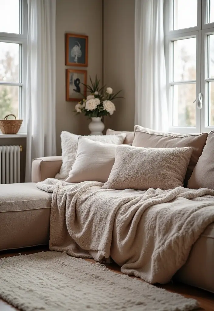 27 Scandinavian Apartment Ideas for Small but Stylish Spaces 4 27 Scandinavian Apartment Ideas for Small but Stylish Spaces - 4. Cozy Textiles