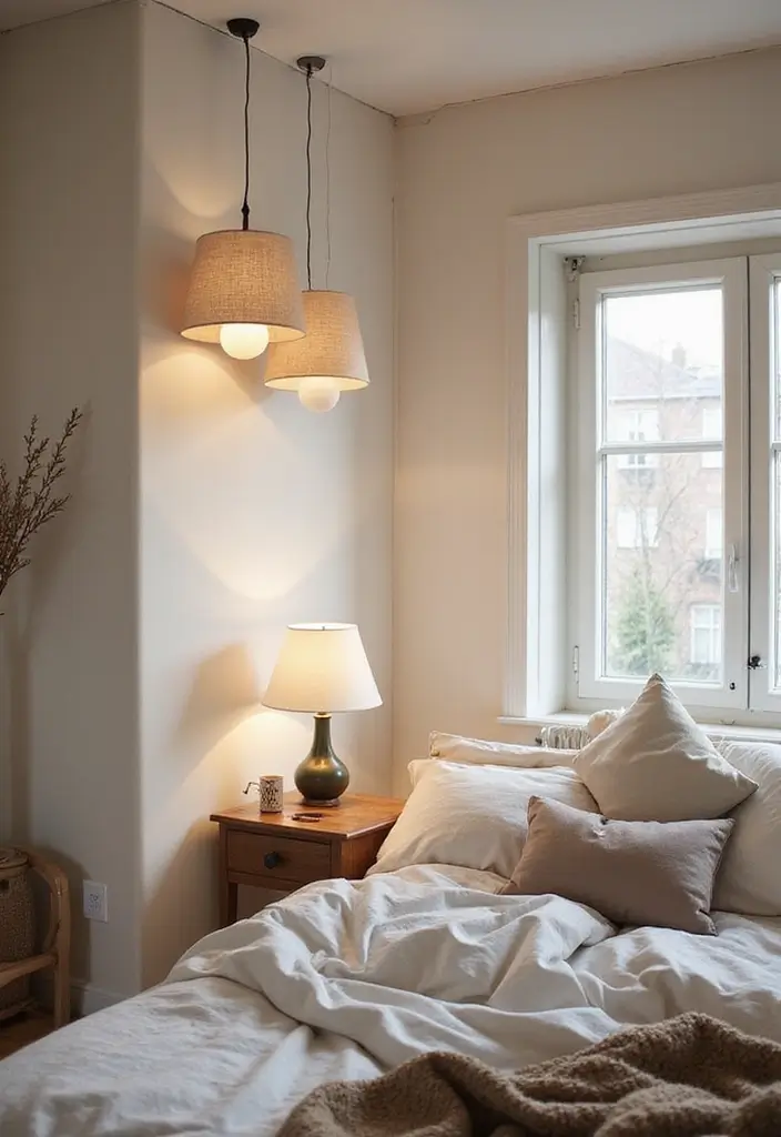 27 Scandinavian Bedroom Lighting Ideas for Calm Nights 9 27 Scandinavian Bedroom Lighting Ideas for Calm Nights - 9. Soft Fabric Shades