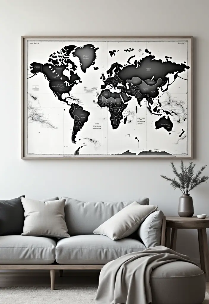 27 Scandinavian Black and White Ideas for a Classic Look 12 27 Scandinavian Black and White Ideas for a Classic Look - 12. Black and White Maps