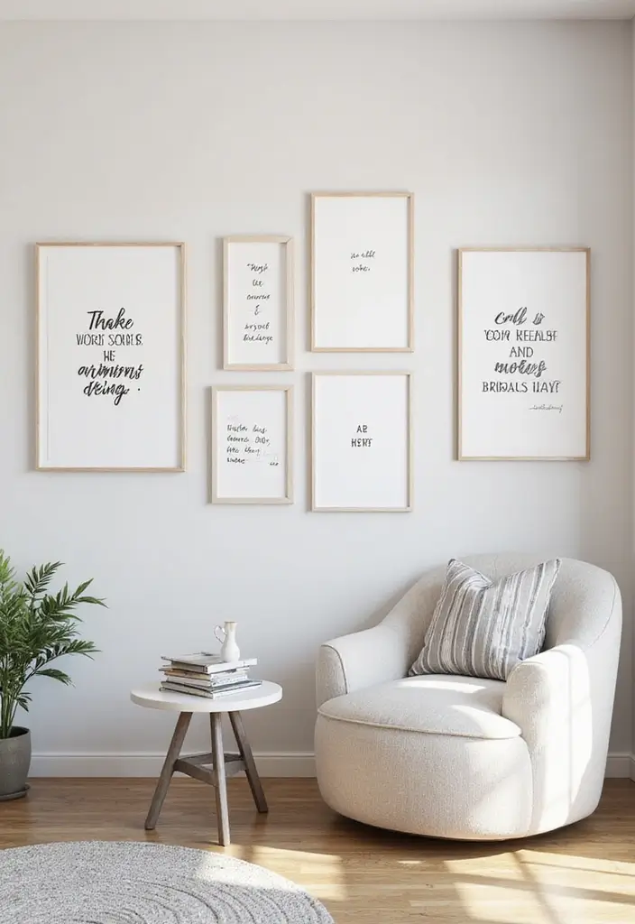 27 Scandinavian Black and White Ideas for a Classic Look 16 27 Scandinavian Black and White Ideas for a Classic Look - 16. Minimalist Wall Quotes