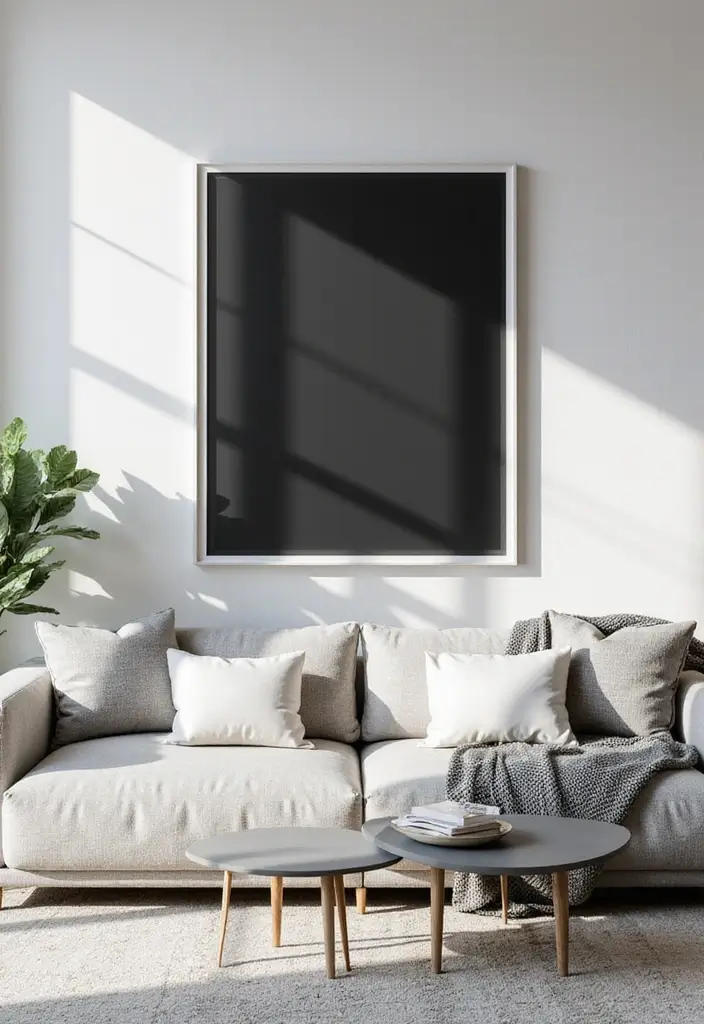 27 Scandinavian Black and White Ideas for a Classic Look 17 27 Scandinavian Black and White Ideas for a Classic Look - 17. Statement Black and White Canvas