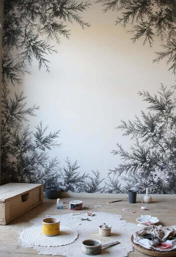 27 Scandinavian Black and White Ideas for a Classic Look 21 27 Scandinavian Black and White Ideas for a Classic Look - 21. DIY Black and White Wall Murals