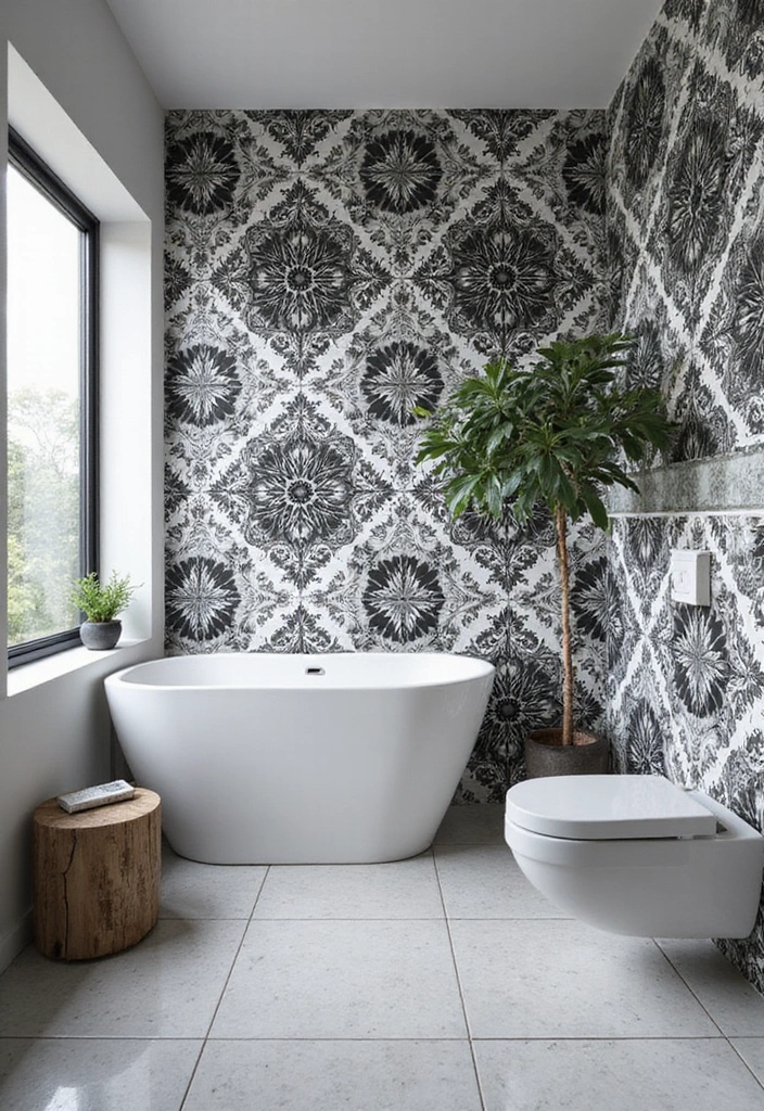 27 Scandinavian Black and White Ideas for a Classic Look 22 27 Scandinavian Black and White Ideas for a Classic Look - 22. Black and White Tile Art