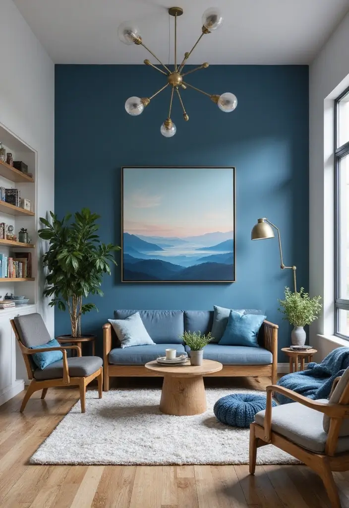 27 Scandinavian Blue Living Room Ideas for a Bold Nordic Vibe 10 27 Scandinavian Blue Living Room Ideas for a Bold Nordic Vibe - 10. Blue and Wood Harmony
