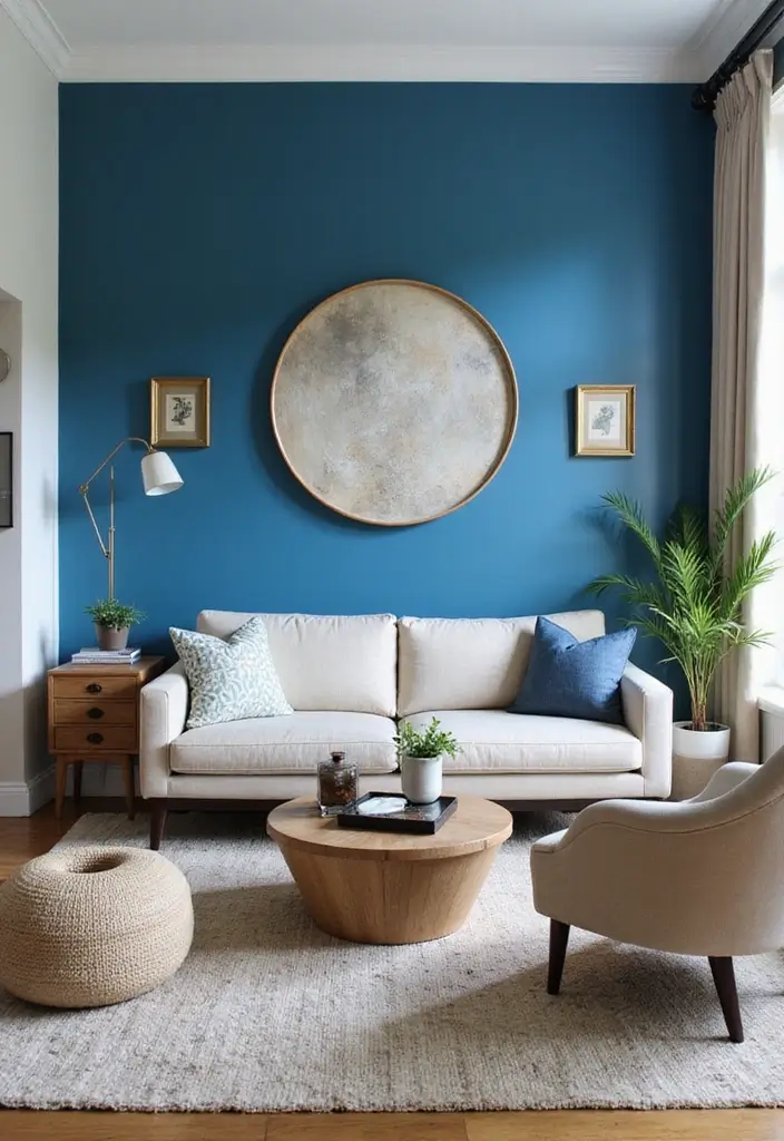 27 Scandinavian Blue Living Room Ideas for a Bold Nordic Vibe 16 27 Scandinavian Blue Living Room Ideas for a Bold Nordic Vibe - 16. Blue Accent Walls