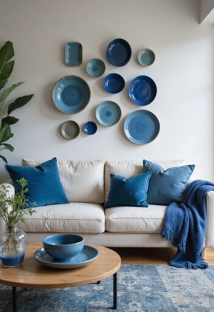 27 Scandinavian Blue Living Room Ideas for a Bold Nordic Vibe 24 27 Scandinavian Blue Living Room Ideas for a Bold Nordic Vibe - 24. Handmade Blue Decor