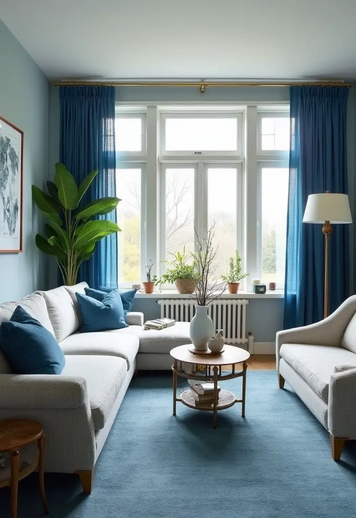 27 Scandinavian Blue Living Room Ideas for a Bold Nordic Vibe 26 27 Scandinavian Blue Living Room Ideas for a Bold Nordic Vibe - 26. Seasonal Blue Decor