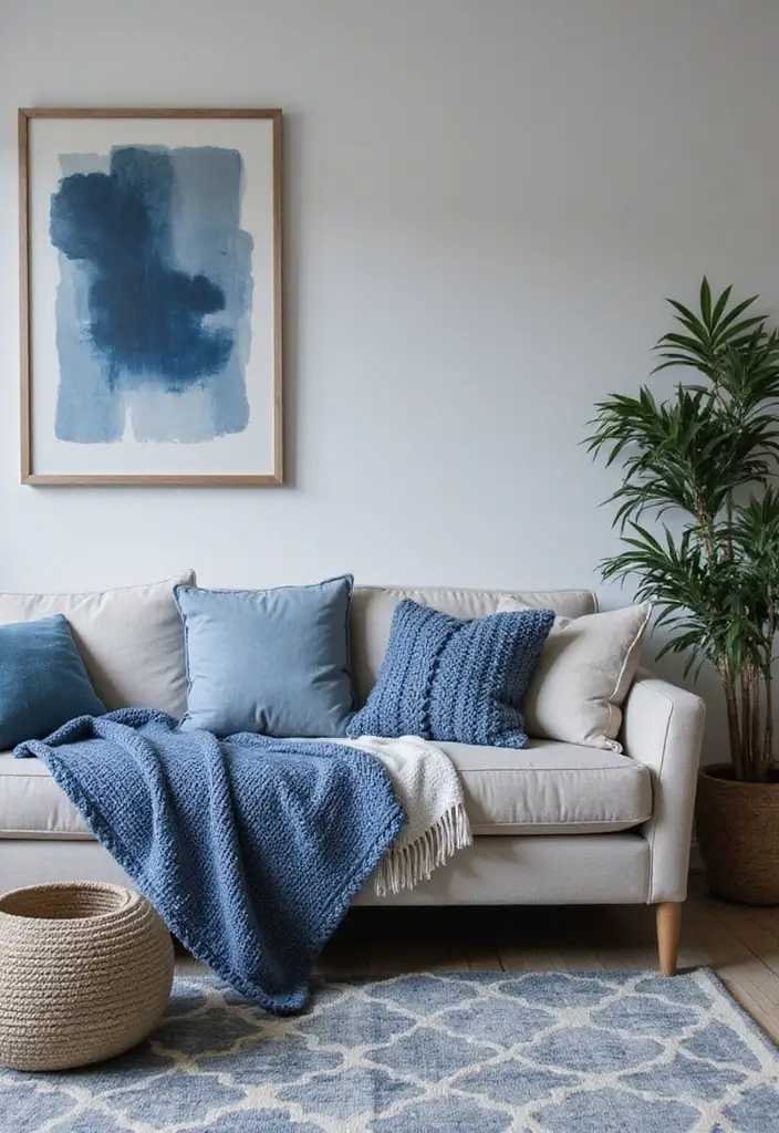 27 Scandinavian Blue Living Room Ideas for a Bold Nordic Vibe 4 27 Scandinavian Blue Living Room Ideas for a Bold Nordic Vibe - 4. Textured Blues