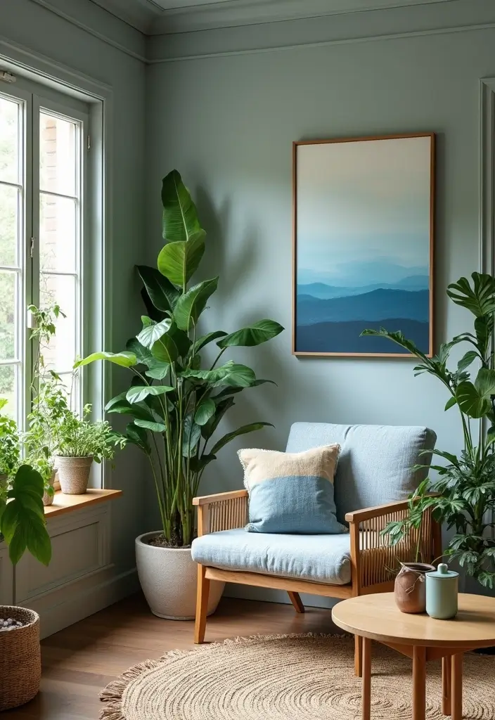 27 Scandinavian Blue Living Room Ideas for a Bold Nordic Vibe 6 27 Scandinavian Blue Living Room Ideas for a Bold Nordic Vibe - 6. Nature-Inspired Elements