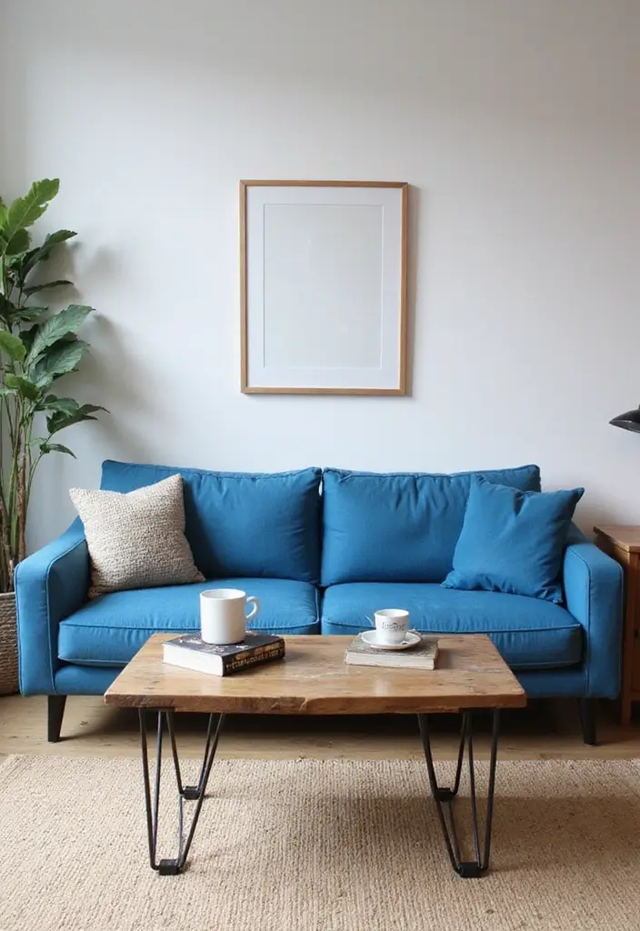 27 Scandinavian Blue Living Room Ideas for a Bold Nordic Vibe 8 27 Scandinavian Blue Living Room Ideas for a Bold Nordic Vibe - 8. Industrial Touches