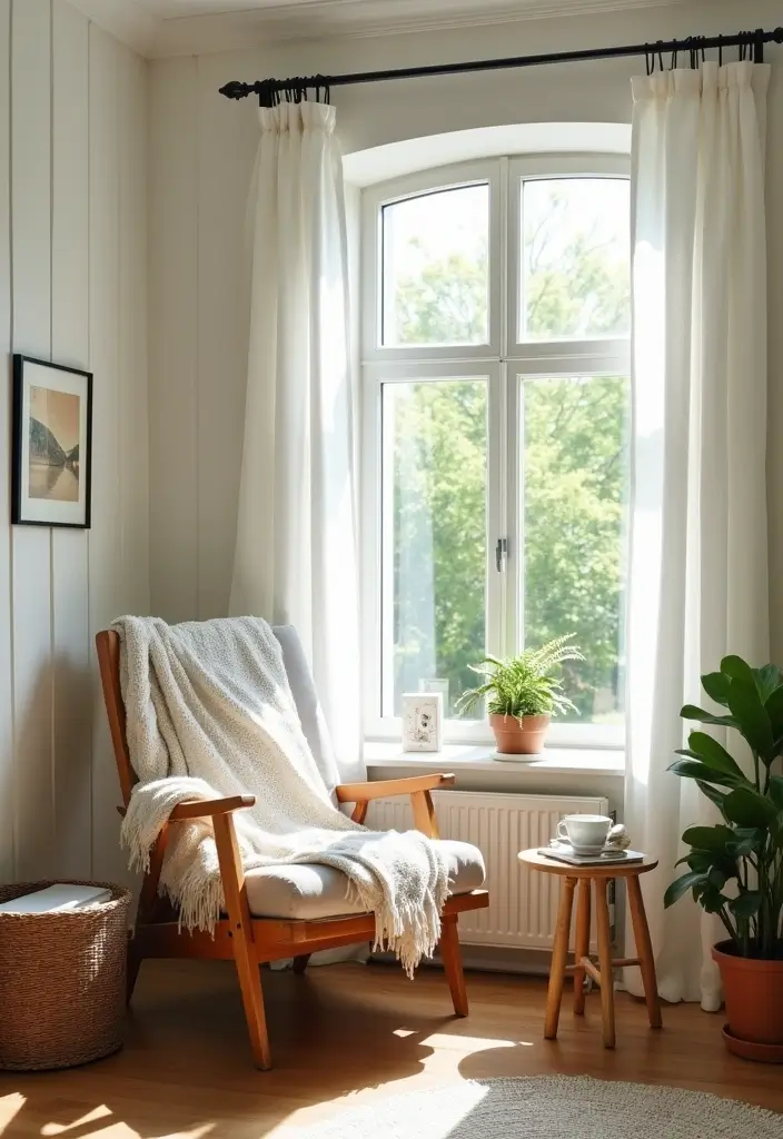 27 Scandinavian Reading Nook Designs That Spark Relaxation 1 27 Scandinavian Reading Nook Designs That Spark Relaxation - 1. Sunlit Corner Haven