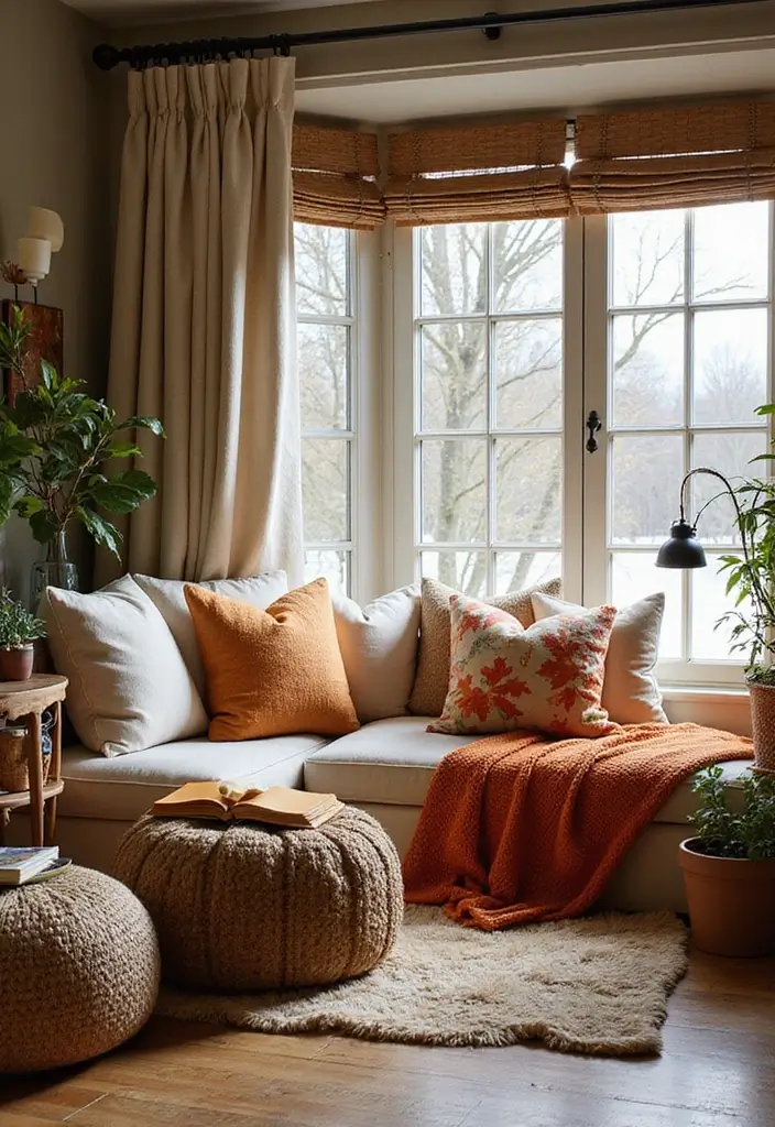 27 Scandinavian Reading Nook Designs That Spark Relaxation 26 27 Scandinavian Reading Nook Designs That Spark Relaxation - 26. Seasonal Decor