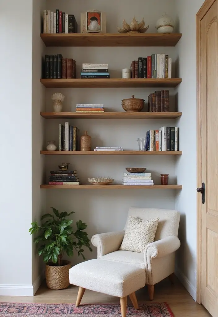 27 Scandinavian Reading Nook Designs That Spark Relaxation 6 27 Scandinavian Reading Nook Designs That Spark Relaxation - 6. Wall-Mounted Library