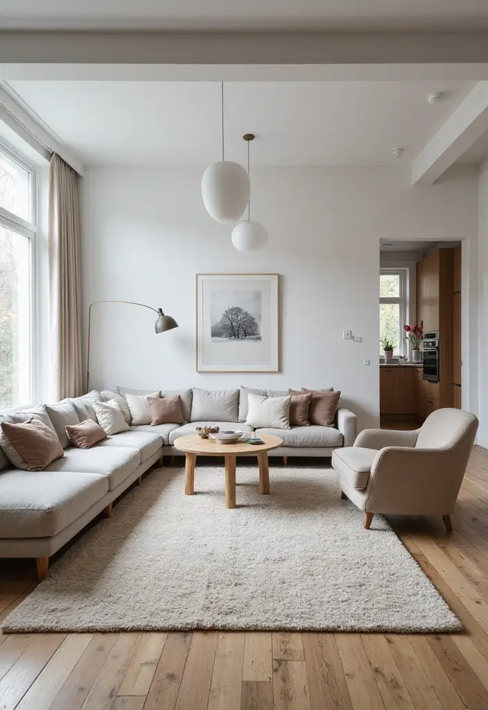 27 Small Scandinavian Living Room Designs That Feel Spacious 17 27 Small Scandinavian Living Room Designs That Feel Spacious - 17. Open-Concept Design