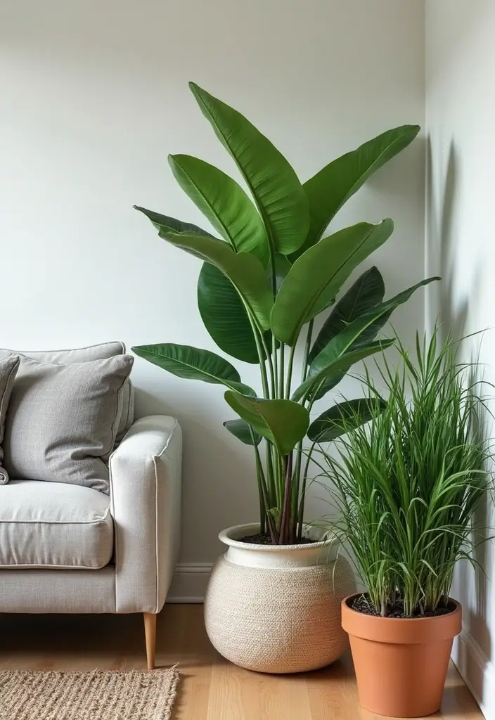 27 Small Scandinavian Living Room Designs That Feel Spacious 5 27 Small Scandinavian Living Room Designs That Feel Spacious - 5. Statement Plants