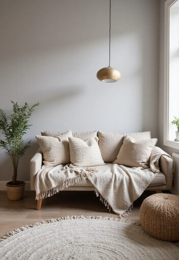 27 Small Scandinavian Living Room Designs That Feel Spacious 9 27 Small Scandinavian Living Room Designs That Feel Spacious - 9. Textured Fabrics