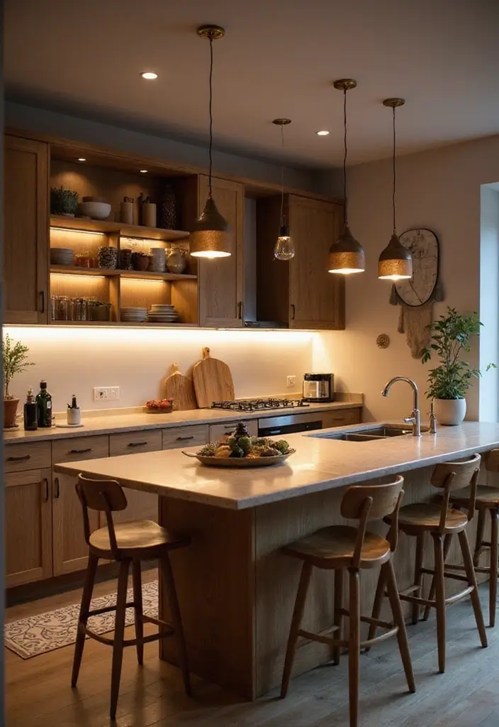 28 Cozy Scandinavian Kitchen Designs for Everyday Comfort 14 28 Cozy Scandinavian Kitchen Designs for Everyday Comfort - 14. Layered Lighting