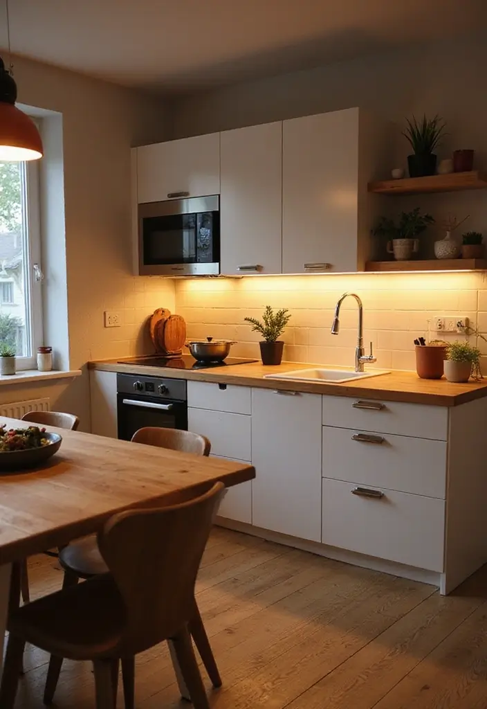 28 Cozy Scandinavian Kitchen Designs for Everyday Comfort 6 28 Cozy Scandinavian Kitchen Designs for Everyday Comfort - 6. Warm Lighting