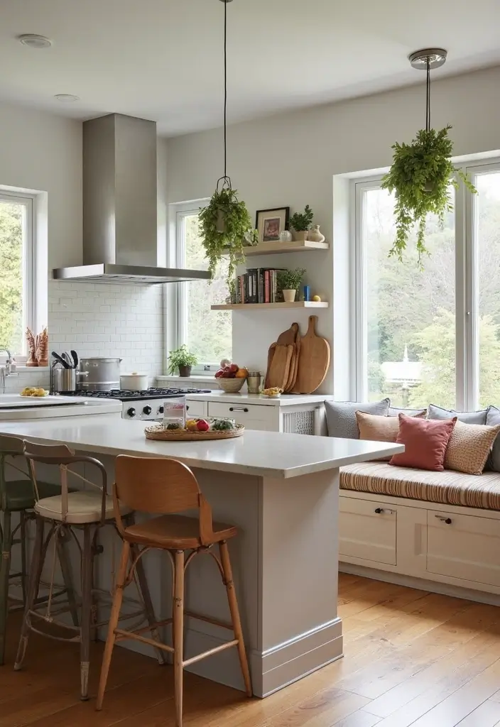 28 Scandinavian Boho Kitchen Ideas That Mix Style and Soul 18 28 Scandinavian Boho Kitchen Ideas That Mix Style and Soul - 18. Mixed Seating Styles