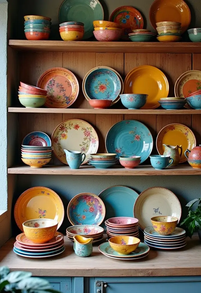 28 Scandinavian Boho Kitchen Ideas That Mix Style and Soul 3 28 Scandinavian Boho Kitchen Ideas That Mix Style and Soul - 3. Colorful Dishware