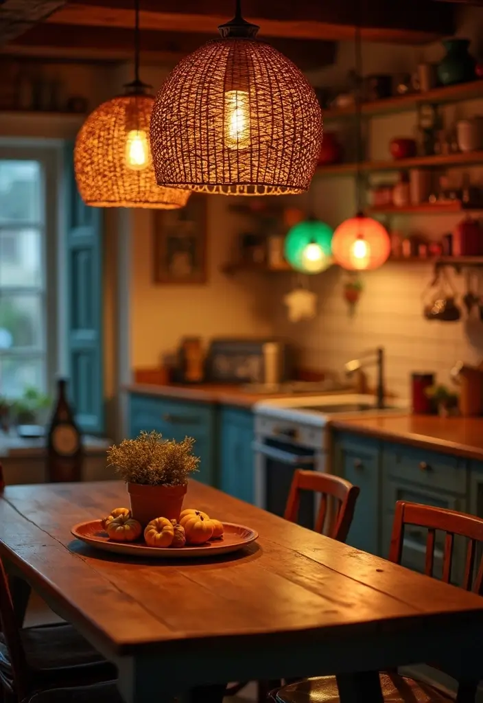 28 Scandinavian Boho Kitchen Ideas That Mix Style and Soul 5 28 Scandinavian Boho Kitchen Ideas That Mix Style and Soul - 5. Unique Lighting Fixtures