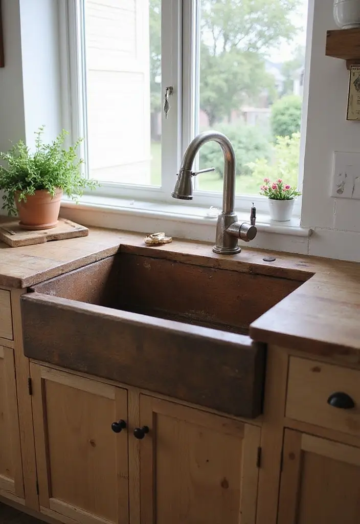 28 Scandinavian Boho Kitchen Ideas That Mix Style and Soul 8 28 Scandinavian Boho Kitchen Ideas That Mix Style and Soul - 8. Rustic Farmhouse Sink