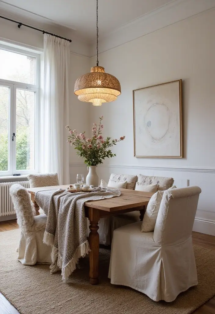 28 Scandinavian Dining Room Ideas That Elevate Everyday Meals 3 28 Scandinavian Dining Room Ideas That Elevate Everyday Meals - 3. Cozy Textiles