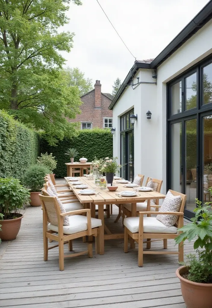 28 Scandinavian Terrace Ideas That Feel Open and Relaxing 1 28 Scandinavian Terrace Ideas That Feel Open and Relaxing - 1. Minimalist Wood Furniture