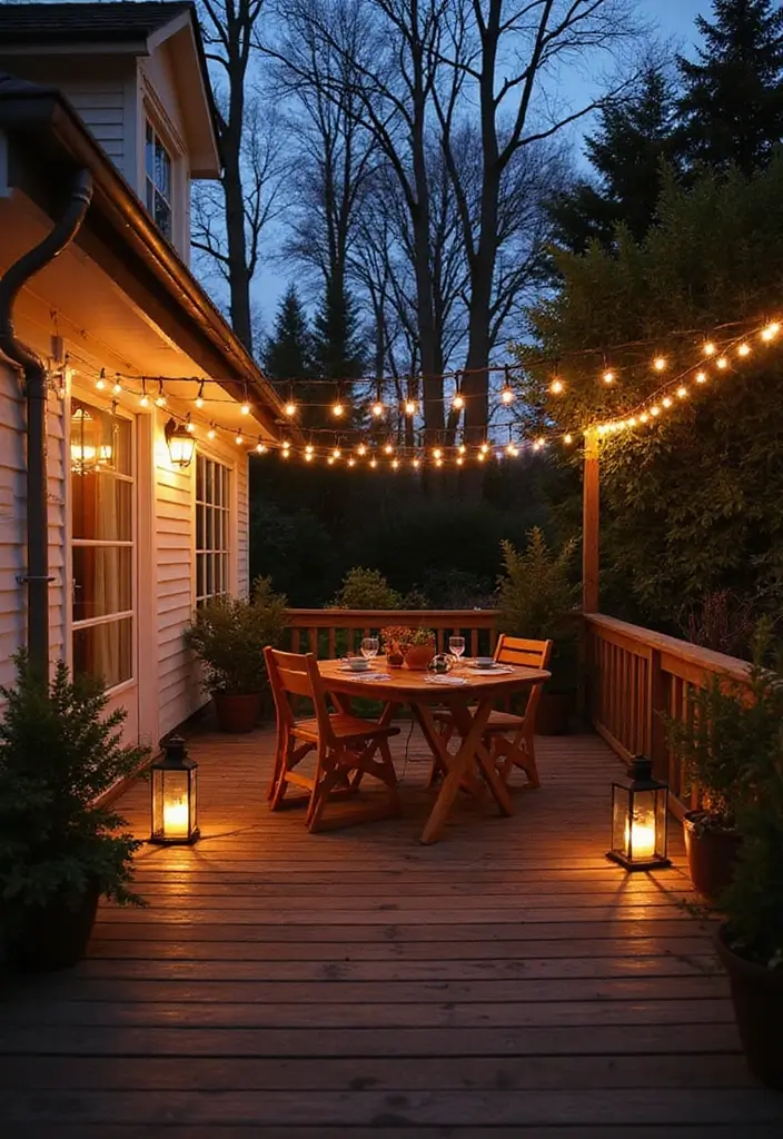 28 Scandinavian Terrace Ideas That Feel Open and Relaxing 4 28 Scandinavian Terrace Ideas That Feel Open and Relaxing - 4. Warm Lighting