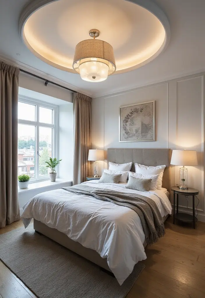 28 Small Bedroom Scandinavian Style Ideas That Maximize Comfort 14 28 Small Bedroom Scandinavian Style Ideas That Maximize Comfort - 14. Ceiling Decoration