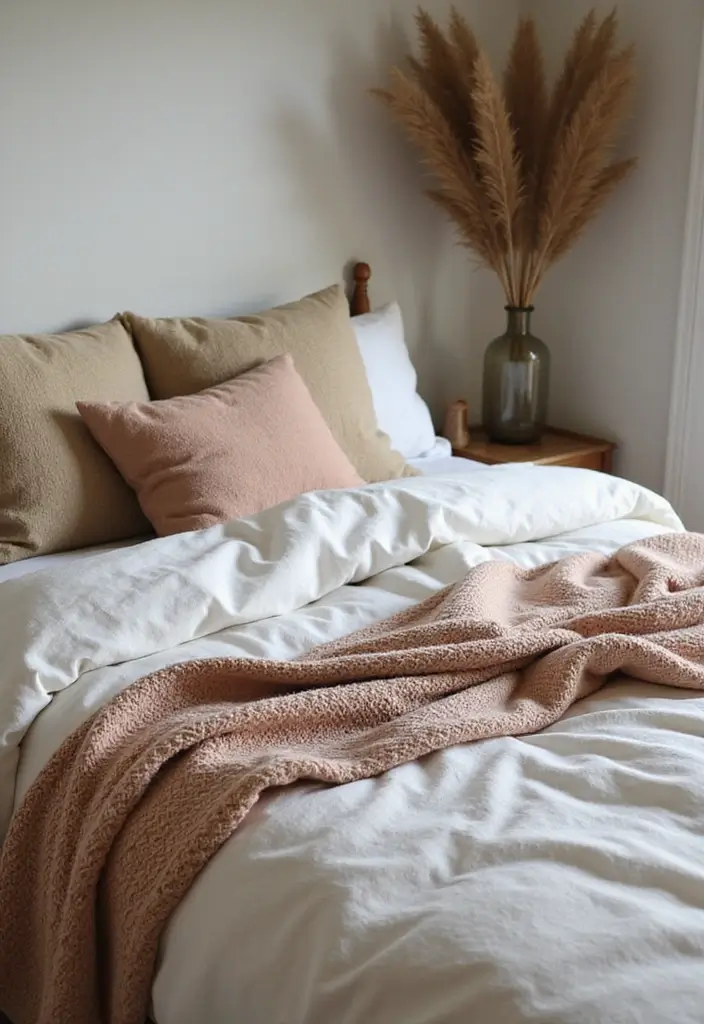 28 Small Bedroom Scandinavian Style Ideas That Maximize Comfort 7 28 Small Bedroom Scandinavian Style Ideas That Maximize Comfort - 7. Cozy Textiles