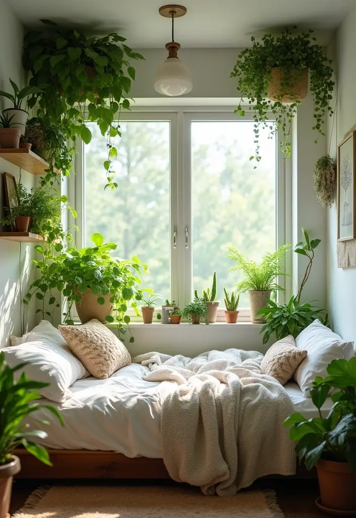 28 Small Bedroom Scandinavian Style Ideas That Maximize Comfort 9 28 Small Bedroom Scandinavian Style Ideas That Maximize Comfort - 9. Greenery and Nature