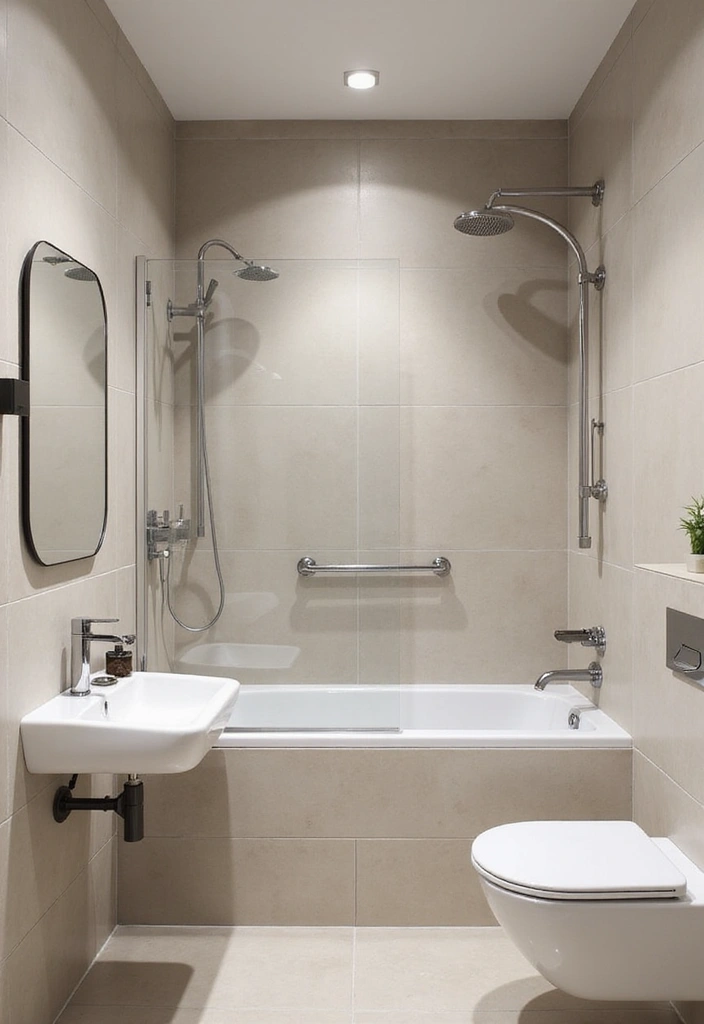 28 Small Scandinavian Bathroom Ideas That Look Bigger Instantly 21 28 Small Scandinavian Bathroom Ideas That Look Bigger Instantly - 21. Dual Functionality with Foldable Features