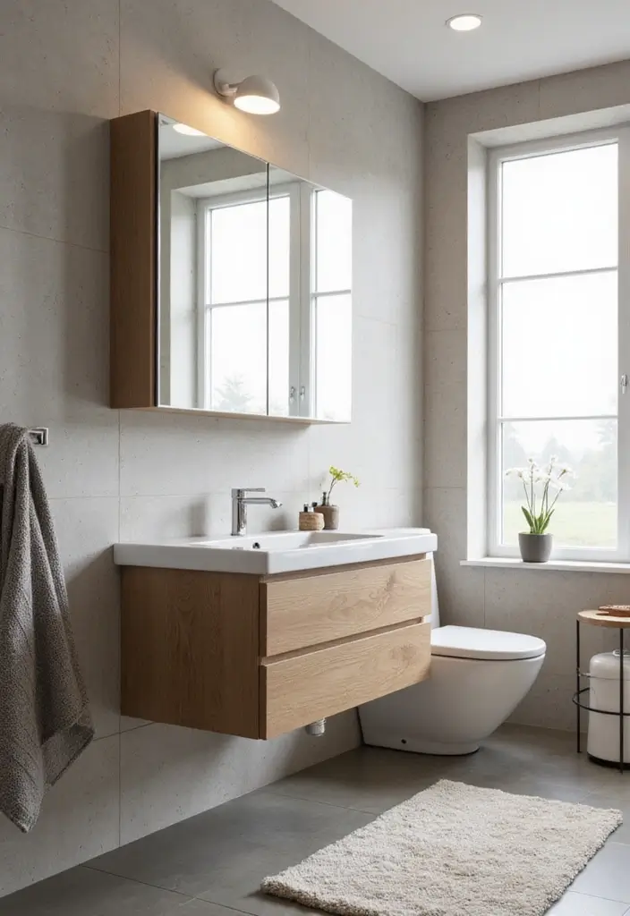 28 Small Scandinavian Bathroom Ideas That Look Bigger Instantly 27 28 Small Scandinavian Bathroom Ideas That Look Bigger Instantly - 27. Multi-Function Furniture
