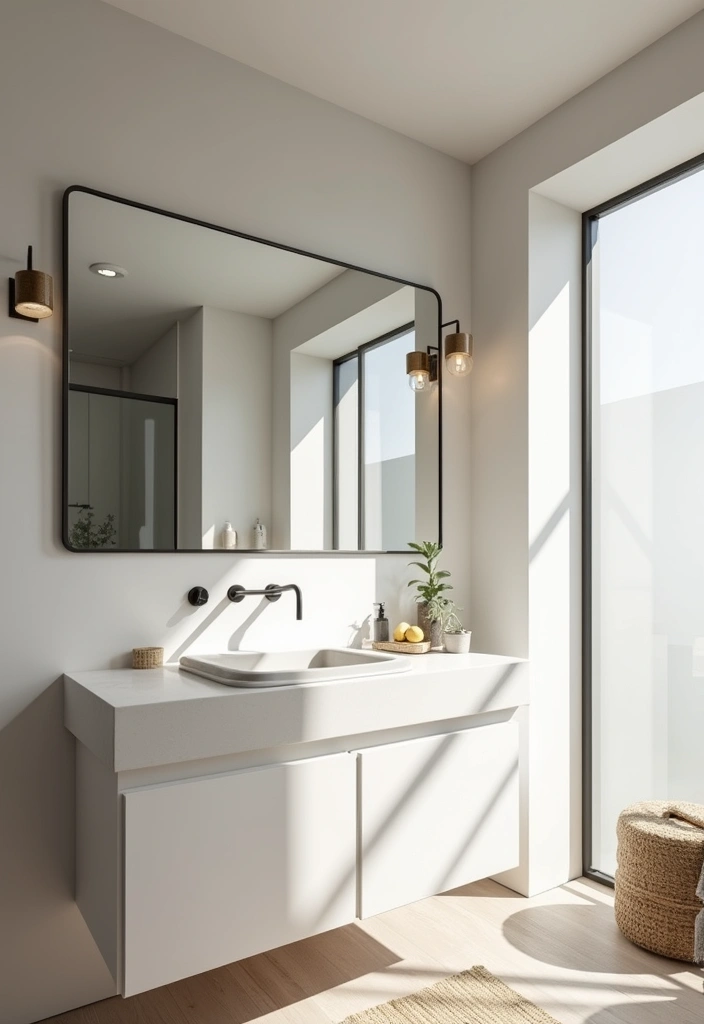 28 Small Scandinavian Bathroom Ideas That Look Bigger Instantly 3 28 Small Scandinavian Bathroom Ideas That Look Bigger Instantly - 3. Large Mirrors to Reflect Light
