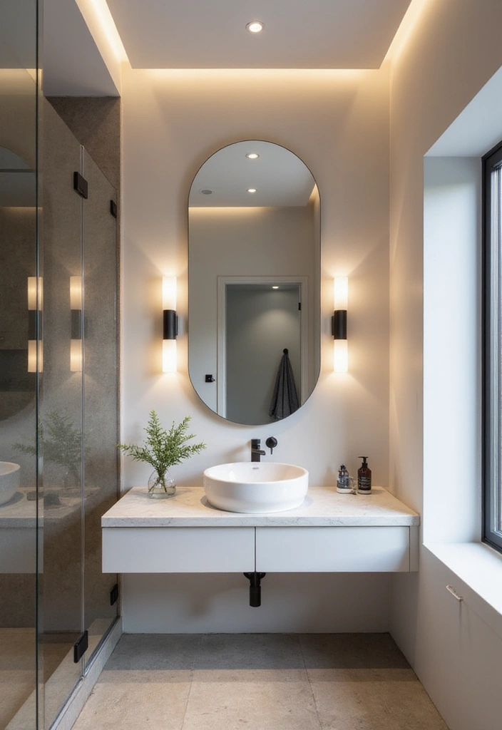 28 Small Scandinavian Bathroom Ideas That Look Bigger Instantly 7 28 Small Scandinavian Bathroom Ideas That Look Bigger Instantly - 7. Clever Lighting Solutions