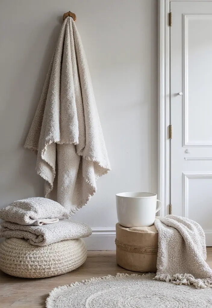 28 Small Scandinavian Bathroom Ideas That Look Bigger Instantly 9 28 Small Scandinavian Bathroom Ideas That Look Bigger Instantly - 9. Subtle Textures for Depth