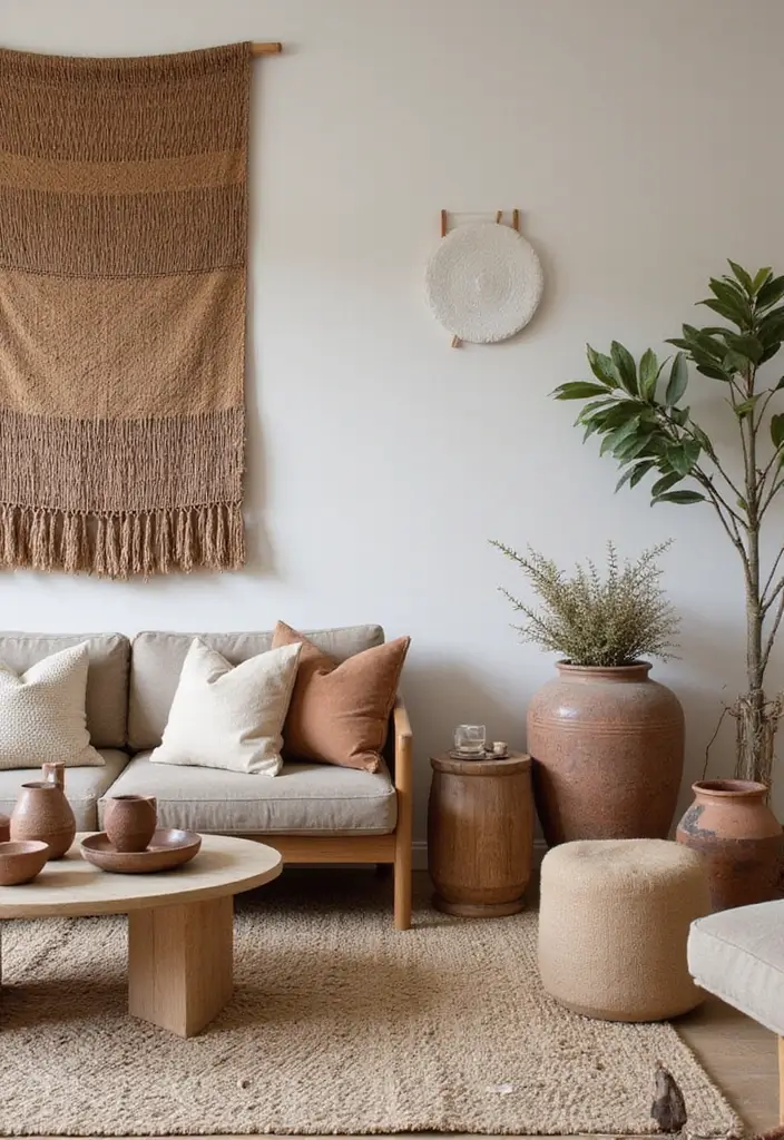 29 Grey Scandinavian Living Room Ideas for a Chic Aesthetic 16 29 Grey Scandinavian Living Room Ideas for a Chic Aesthetic - 16. Artisanal Touches