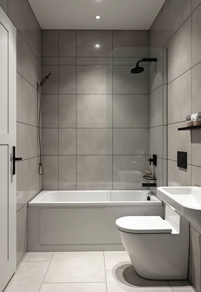 29 Scandinavian Bathroom Ideas for a Minimal Elegant Refresh 13 29 Scandinavian Bathroom Ideas for a Minimal Elegant Refresh - 13. Monochromatic Tile Designs